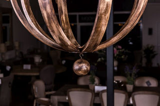 metal and wood light