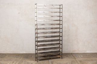 vintage metal shelving unit