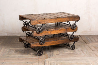 industrial style coffee table with wheels