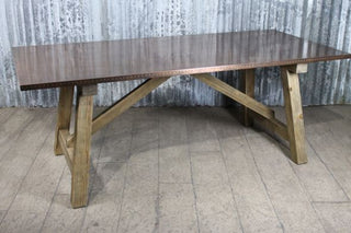 industrial style copper top table