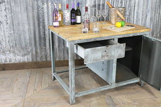 industrial style drinks trolley