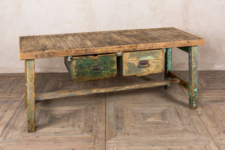 industrial table with drawers