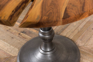 industrial table with metal base