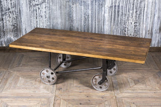 industrial trolley dining table