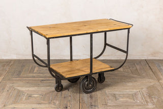 industrial wooden drinks trolley