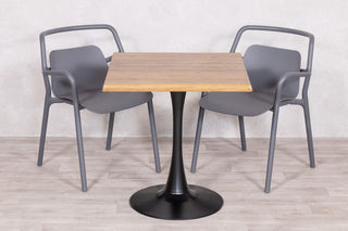 Aged Pine Top Outdoor Café Table Set with Ibiza Chairs