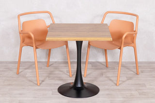 Aged Pine Top Outdoor Café Table Set with Ibiza Chairs