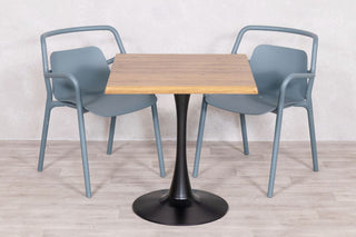 Aged Pine Top Outdoor Café Table Set with Ibiza Chairs