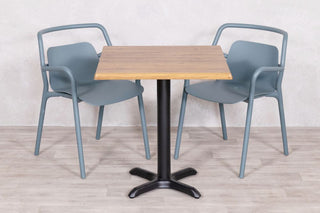 Aged Pine Top Outdoor Café Table Set with Ibiza Chairs