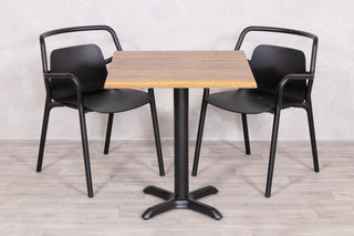 Aged Pine Top Outdoor Café Table Set with Ibiza Chairs