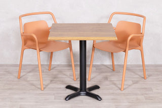 Aged Pine Top Outdoor Café Table Set with Ibiza Chairs