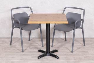 Aged Pine Top Outdoor Café Table Set with Ibiza Chairs