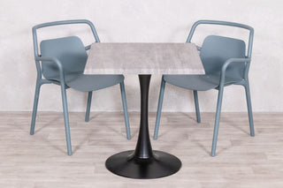 Cement Top Outdoor Café Table Set with Ibiza Chairs