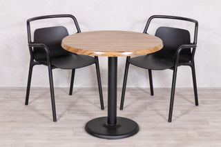 Aged Pine Top Outdoor Café Table Set with Ibiza Chairs