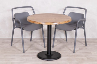 Aged Pine Top Outdoor Café Table Set with Ibiza Chairs