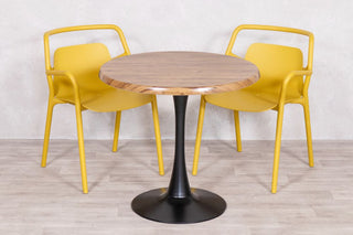 Aged Pine Top Outdoor Café Table Set with Ibiza Chairs