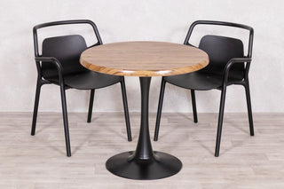 Aged Pine Top Outdoor Café Table Set with Ibiza Chairs