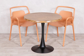 Aged Pine Top Outdoor Café Table Set with Ibiza Chairs