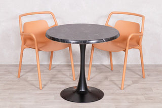 Alcantara Black Top Outdoor Café Table Set with Ibiza Chairs