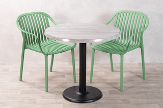 Cement Top Outdoor Café Table Set with California Chairs