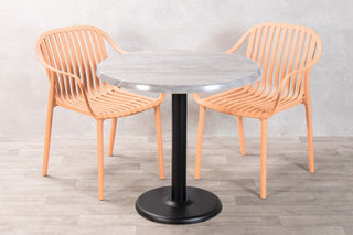 Cement Top Outdoor Café Table Set with California Chairs