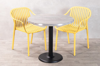 Cement Top Outdoor Café Table Set with California Chairs