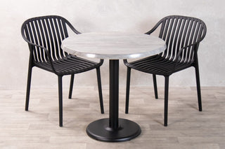 Cement Top Outdoor Café Table Set with California Chairs