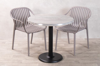 Cement Top Outdoor Café Table Set with California Chairs