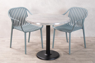 Cement Top Outdoor Café Table Set with California Chairs