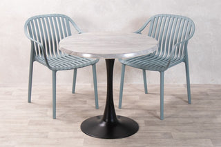 Cement Top Outdoor Café Table Set with California Chairs