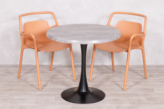 Cement Top Outdoor Café Table Set with Ibiza Chairs