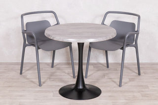 Cement Top Outdoor Café Table Set with Ibiza Chairs