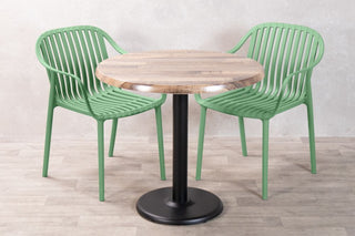 Rustic Maple Top Outdoor Café Table Set with California Chairs