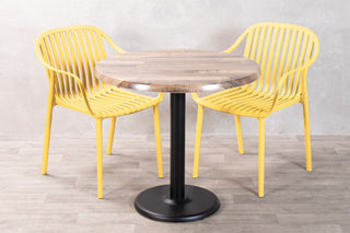 Rustic Maple Top Outdoor Café Table Set with California Chairs