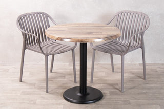 Rustic Maple Top Outdoor Café Table Set with California Chairs