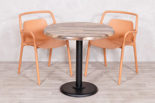 Rustic Maple Top Outdoor Café Table Set with Ibiza Chairs