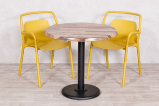 Rustic Maple Top Outdoor Café Table Set with Ibiza Chairs