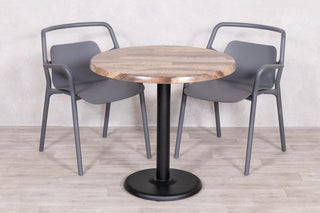 Rustic Maple Top Outdoor Café Table Set with Ibiza Chairs