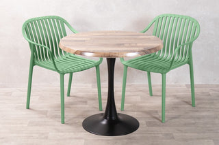 Rustic Maple Top Outdoor Café Table Set with California Chairs