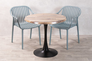 Rustic Maple Top Outdoor Café Table Set with California Chairs