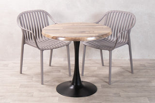 Rustic Maple Top Outdoor Café Table Set with California Chairs