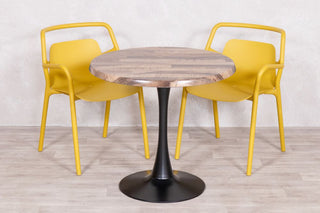 Rustic Maple Top Outdoor Café Table Set with Ibiza Chairs