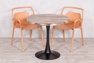 Rustic Maple Top Outdoor Café Table Set with Ibiza Chairs