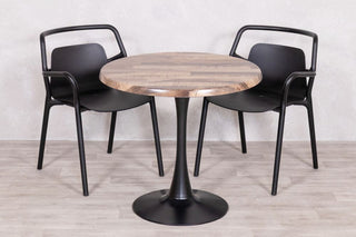 Rustic Maple Top Outdoor Café Table Set with Ibiza Chairs