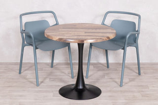 Rustic Maple Top Outdoor Café Table Set with Ibiza Chairs