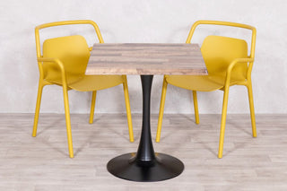 Rustic Maple Top Outdoor Café Table Set with Ibiza Chairs