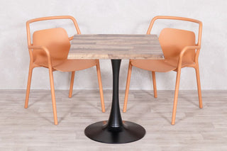 Rustic Maple Top Outdoor Café Table Set with Ibiza Chairs