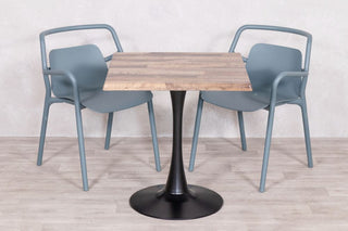 Rustic Maple Top Outdoor Café Table Set with Ibiza Chairs