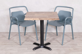 Rustic Maple Top Outdoor Café Table Set with Ibiza Chairs