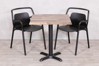 Rustic Maple Top Outdoor Café Table Set with Ibiza Chairs